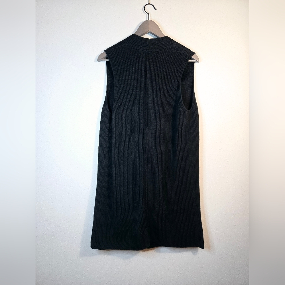 Splendid Juliet Rib Open Front Sleeveless Black Knit Cardigan Size Medium NWT - Picture 7 of 13